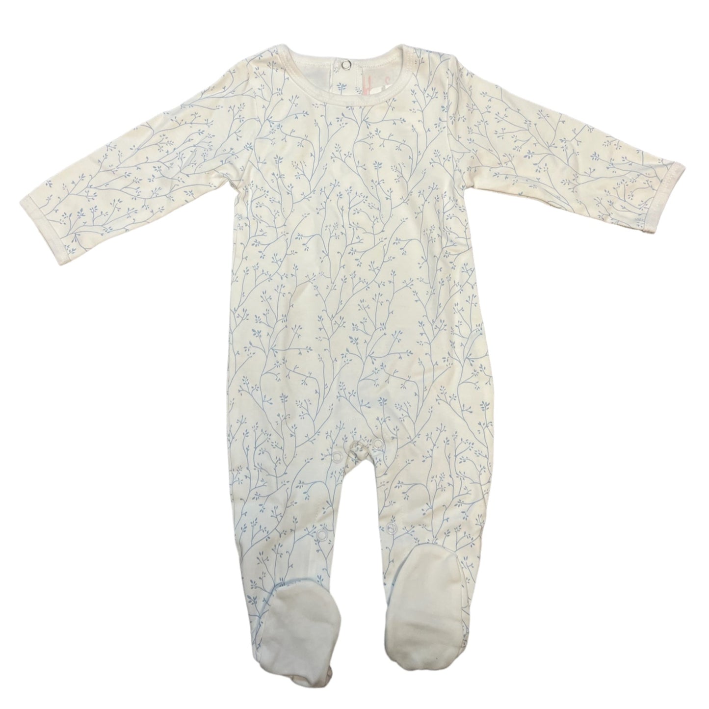 Baby Girls Blue Floral Onesie