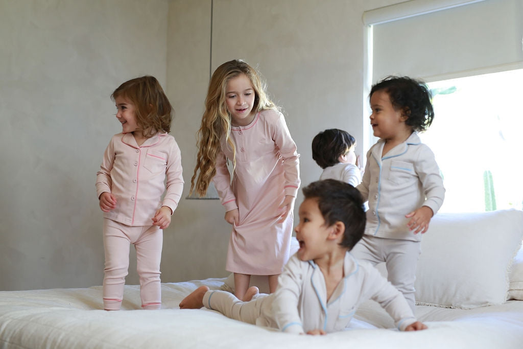 Pink Trim Grandpa Button Down Pajamas