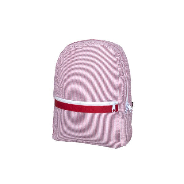 big pony seersucker mini backpack Red Seersucker Mini Backpack – Pom Pom Shop