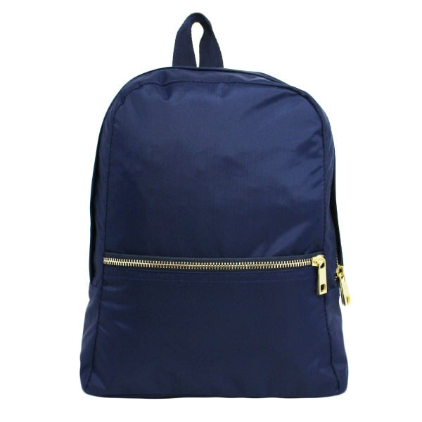 Navy Nylon Brass Mini Backpack