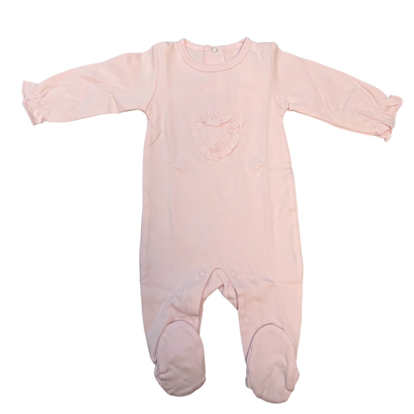 Baby Girls Pink Ruffle Heart Onesie