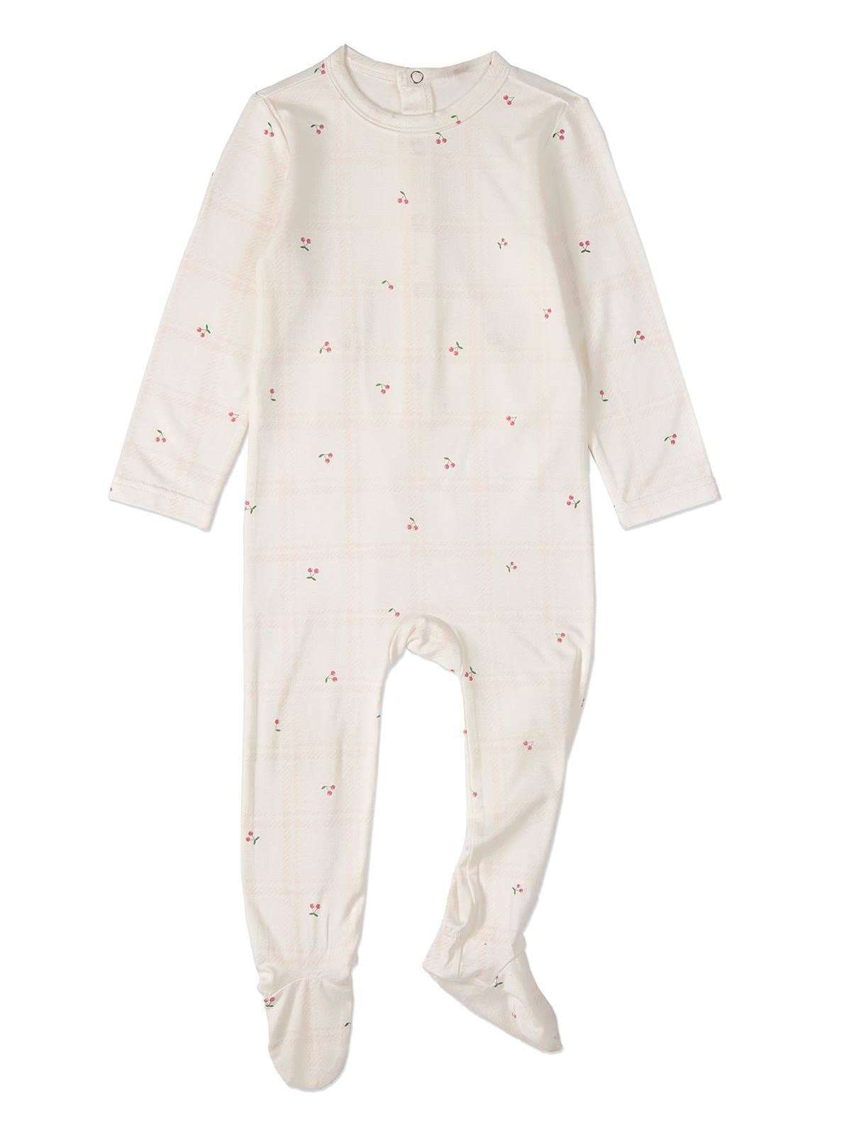 Mini Moi Plaid Sweet Cherry Onesie