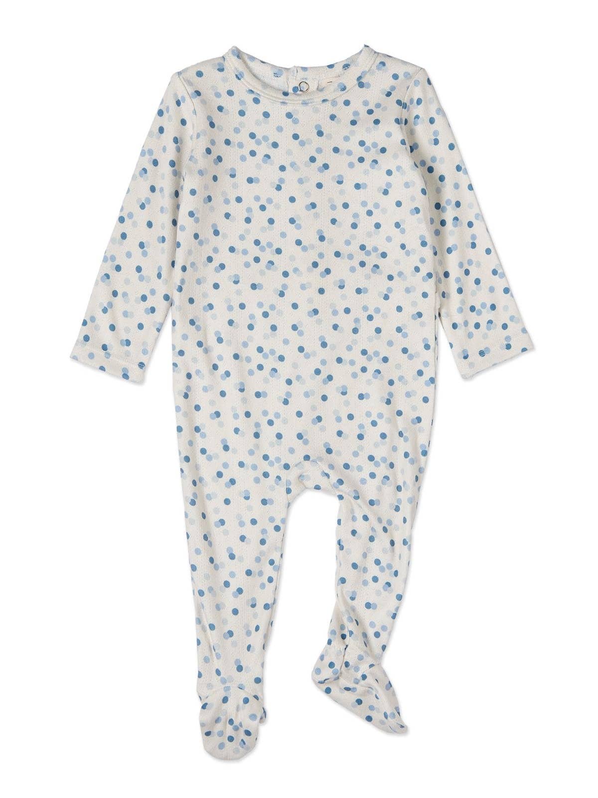 Mini Moi Blue Pointelle Confetti Onesie