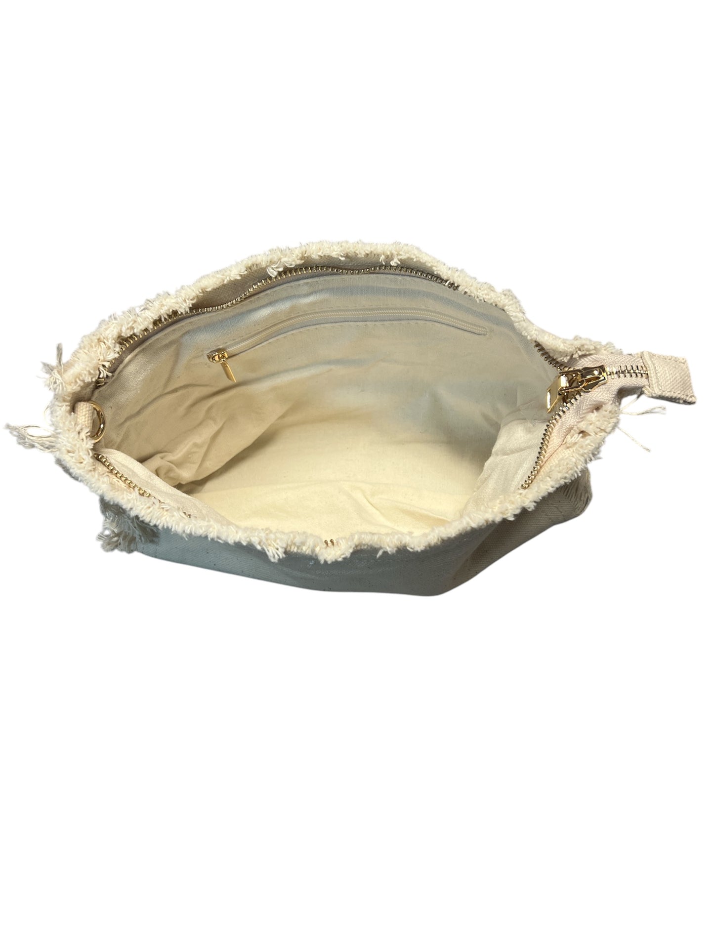 Natural Zippered Clutch