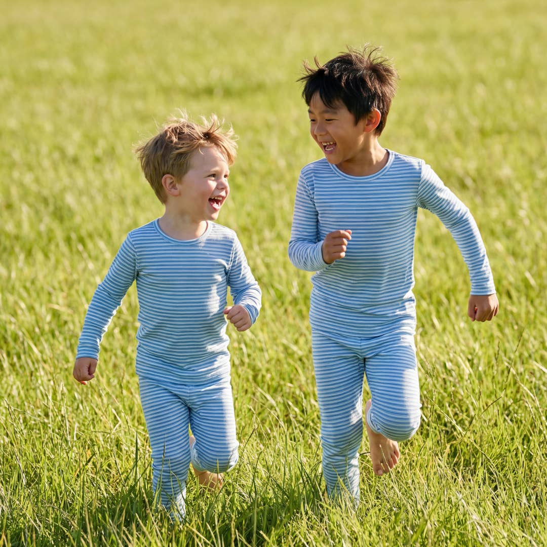 Sweet Bamboo Blue Stripe Pajamas
