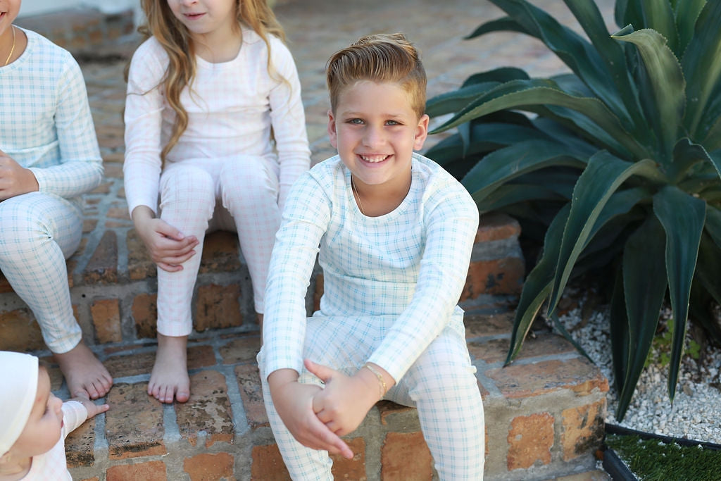 Blue Grid Pajamas