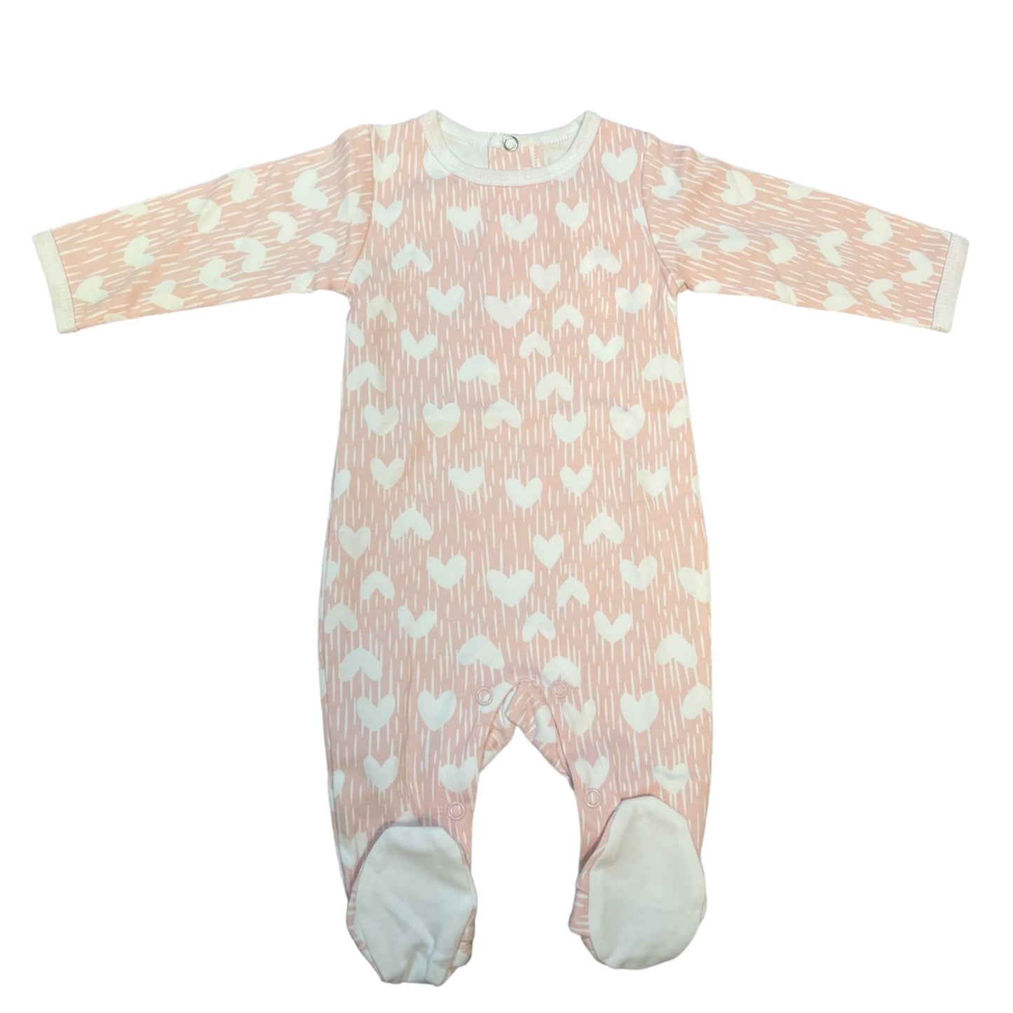 Baby Girls White Heart Onesie
