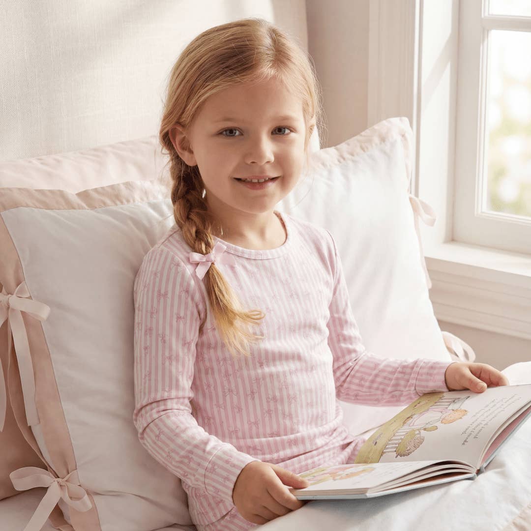 Sweet Bamboo Tie the Knot Striped Bow Pajamas
