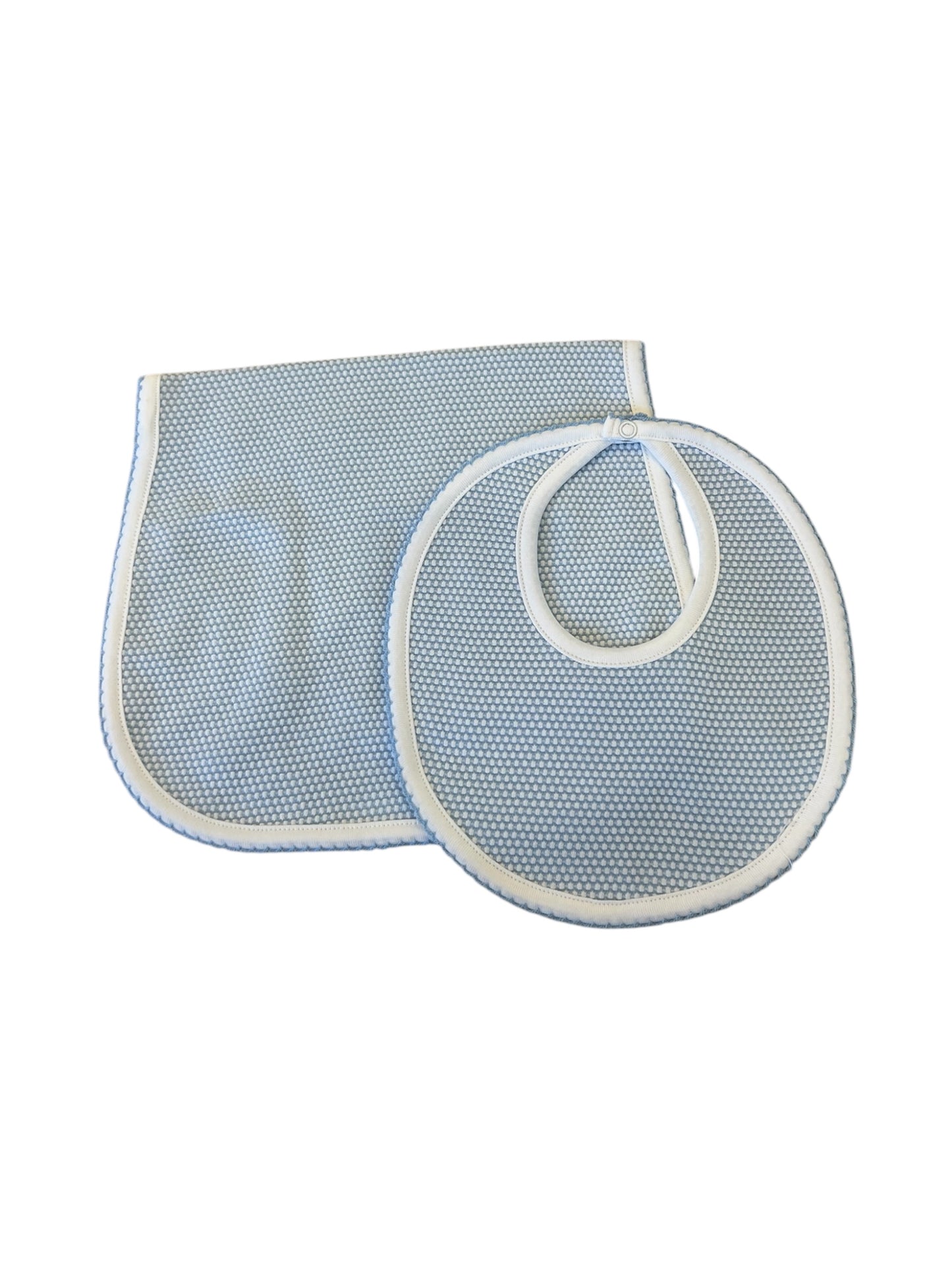 Blue Bubble Bib and Burp Cloth Set