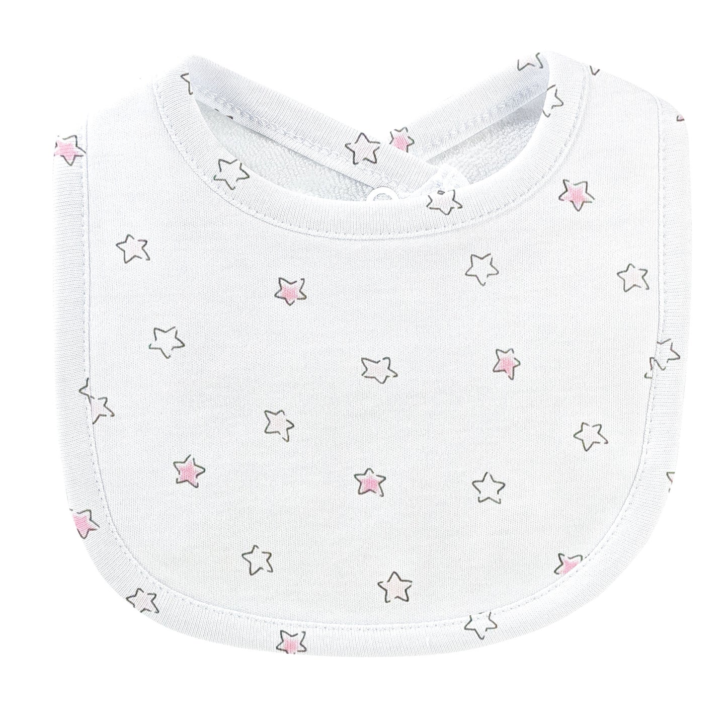 Pink Stars Bib and Burpcloth Set