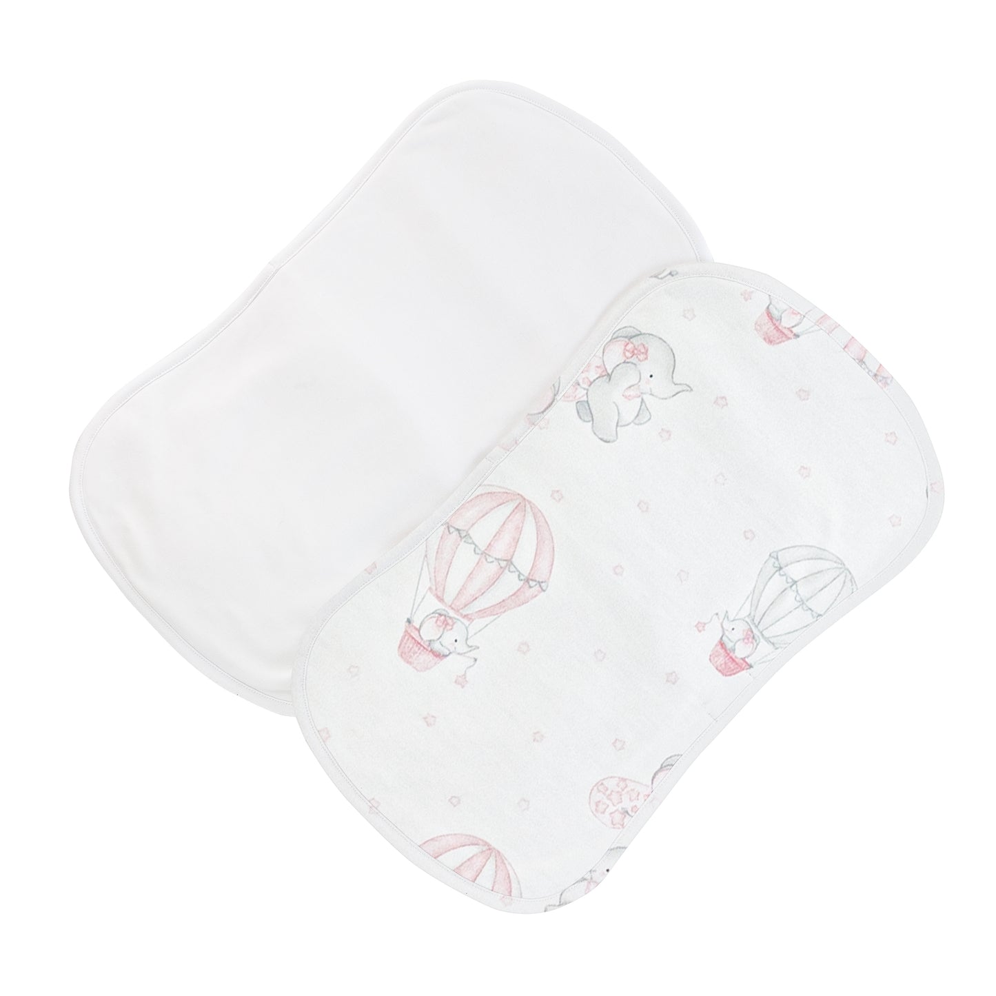 Pink Hot Air Balloons Bib and Burpcloth Set