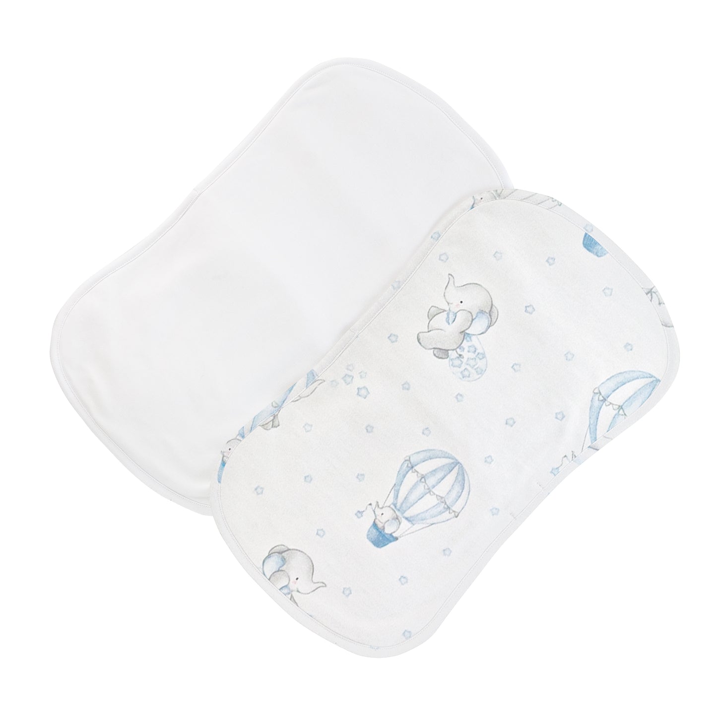 Blue Hot Air Balloons Bib and Burpcloth Set