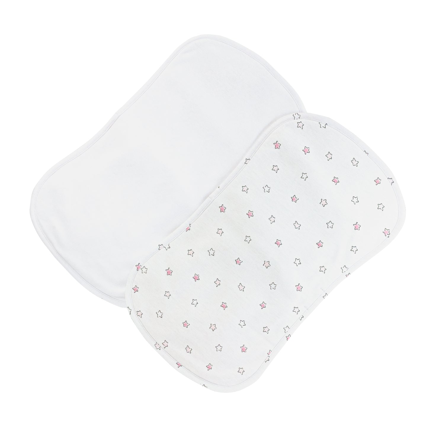Pink Stars Bib and Burpcloth Set