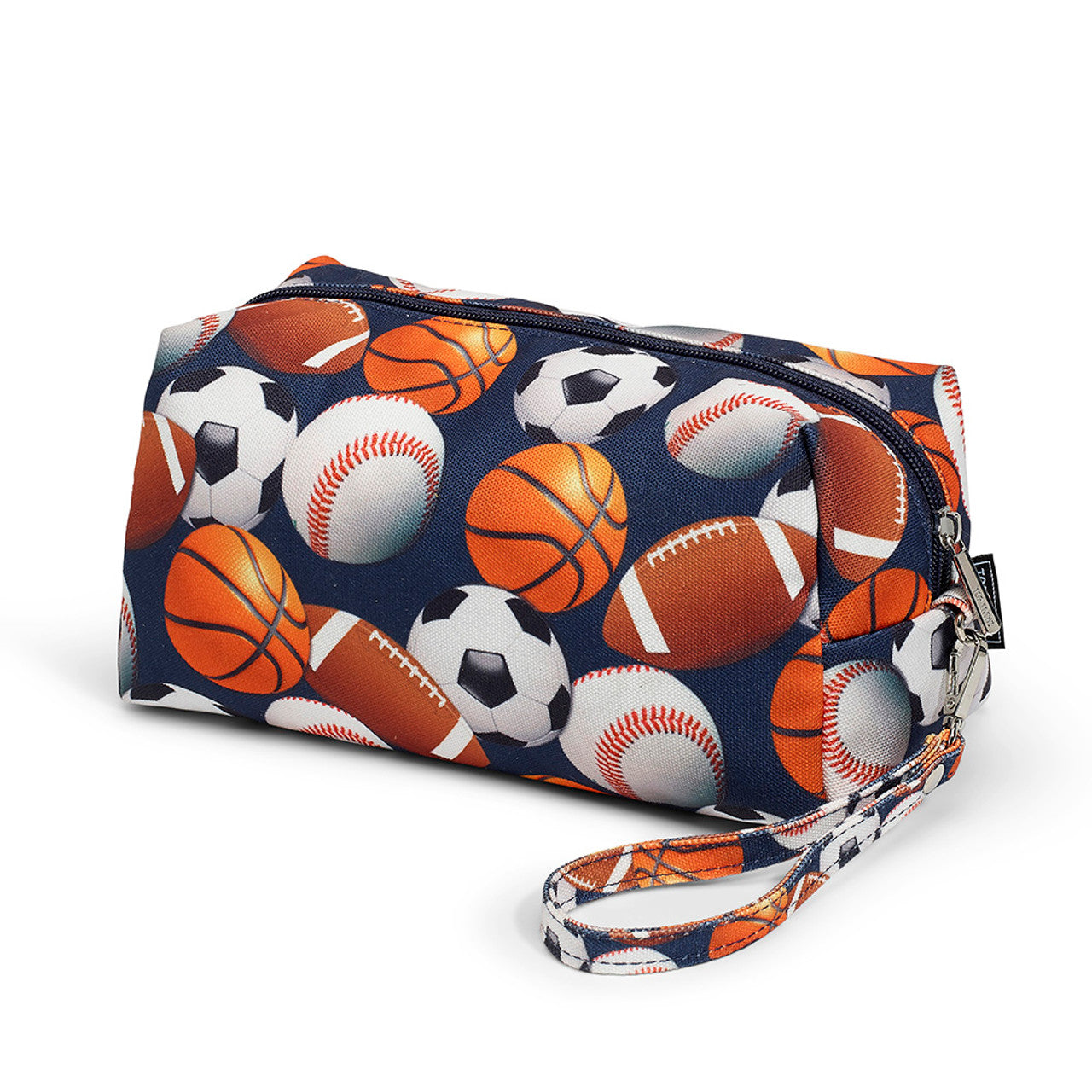Navy Sports Print Toiletry Bag