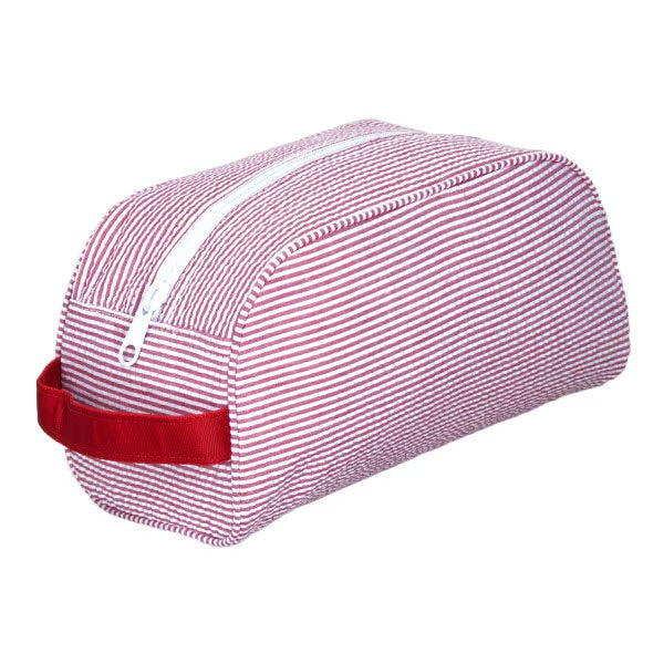 Red Seersucker Toiletry Bag