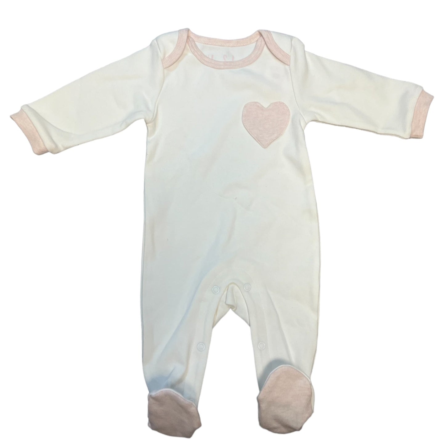 Baby Girls Pink Heart Pocket Onesie