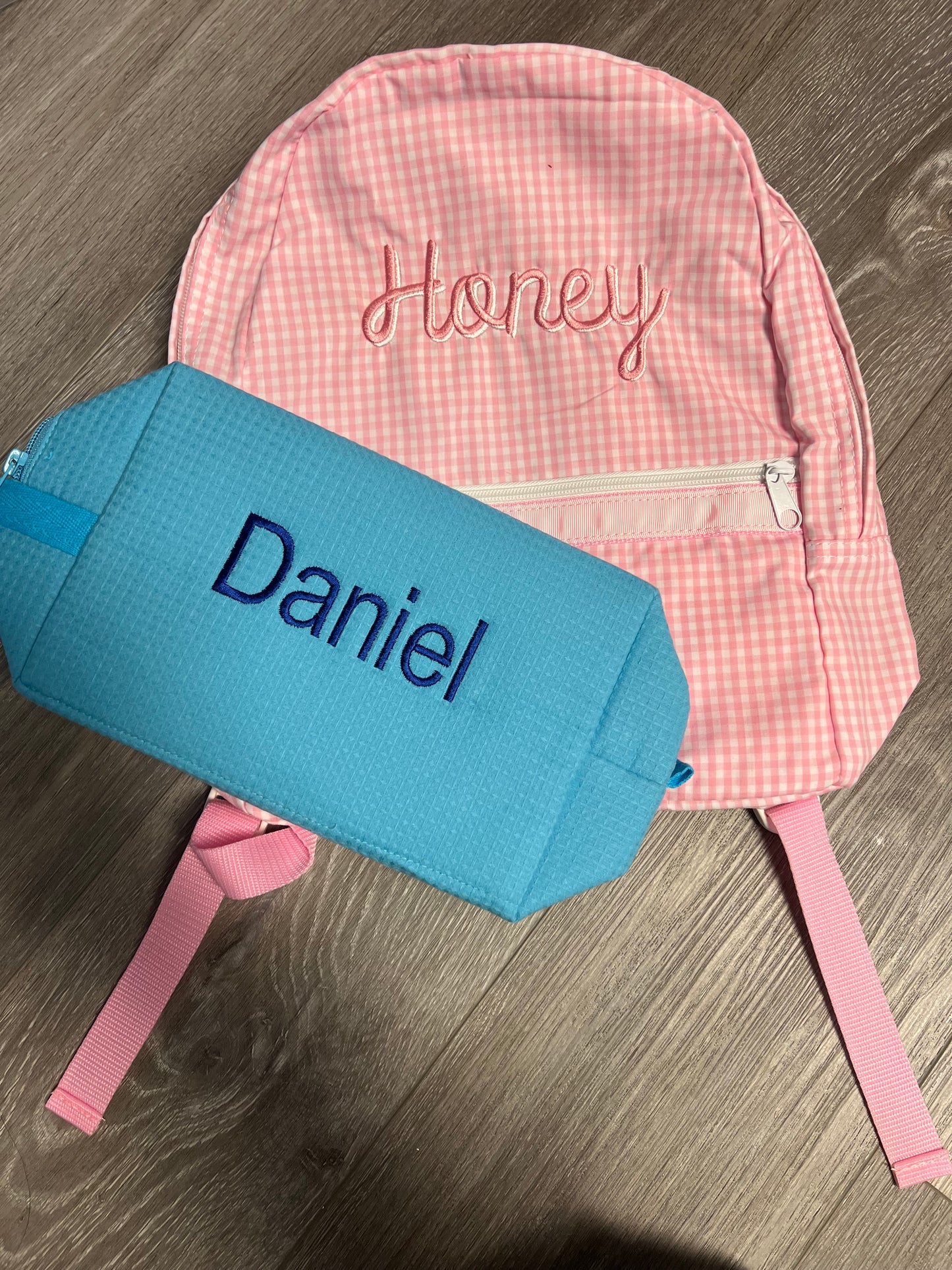 Pink Gingham Backpack