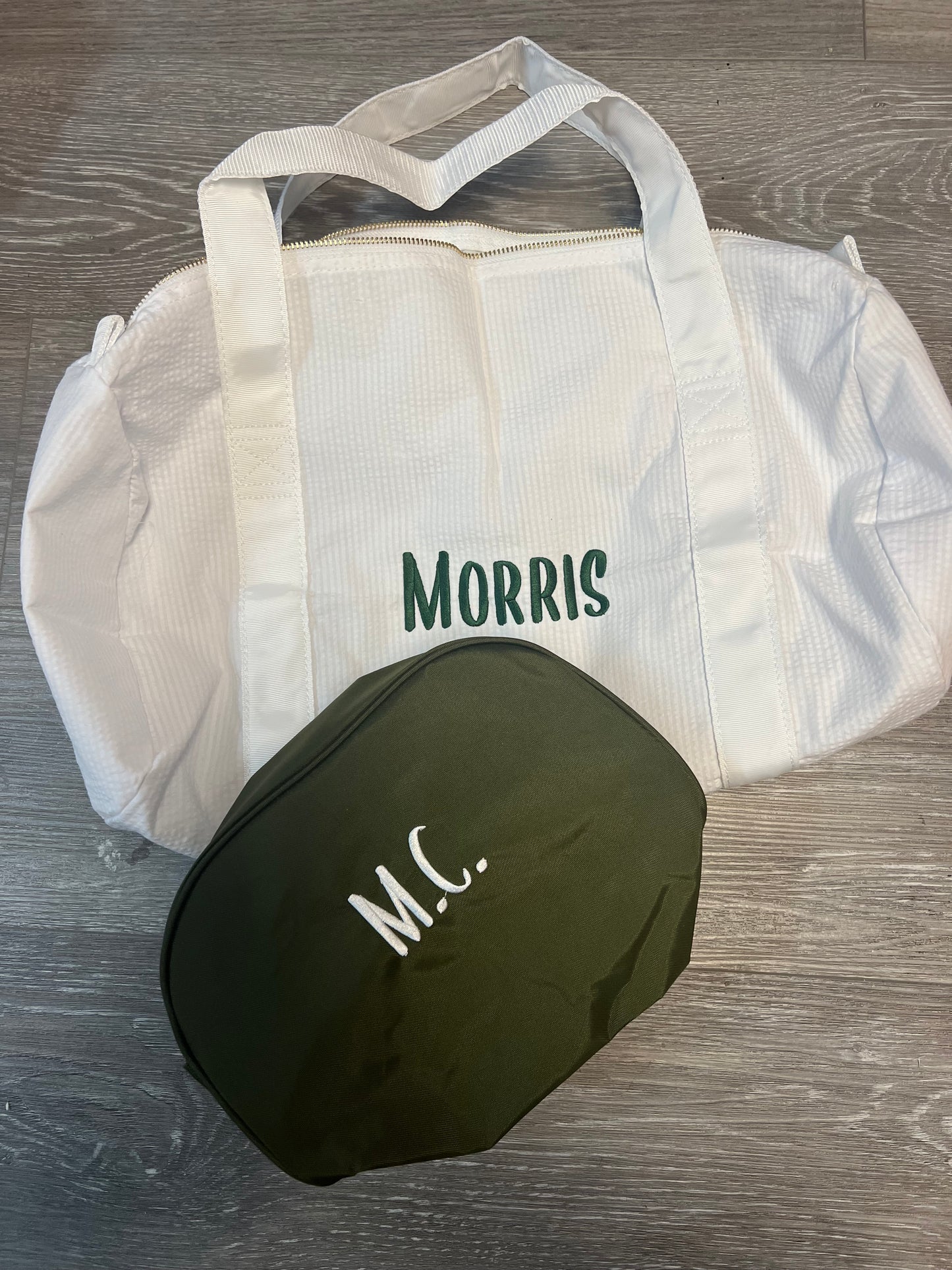 White Seersucker Duffel