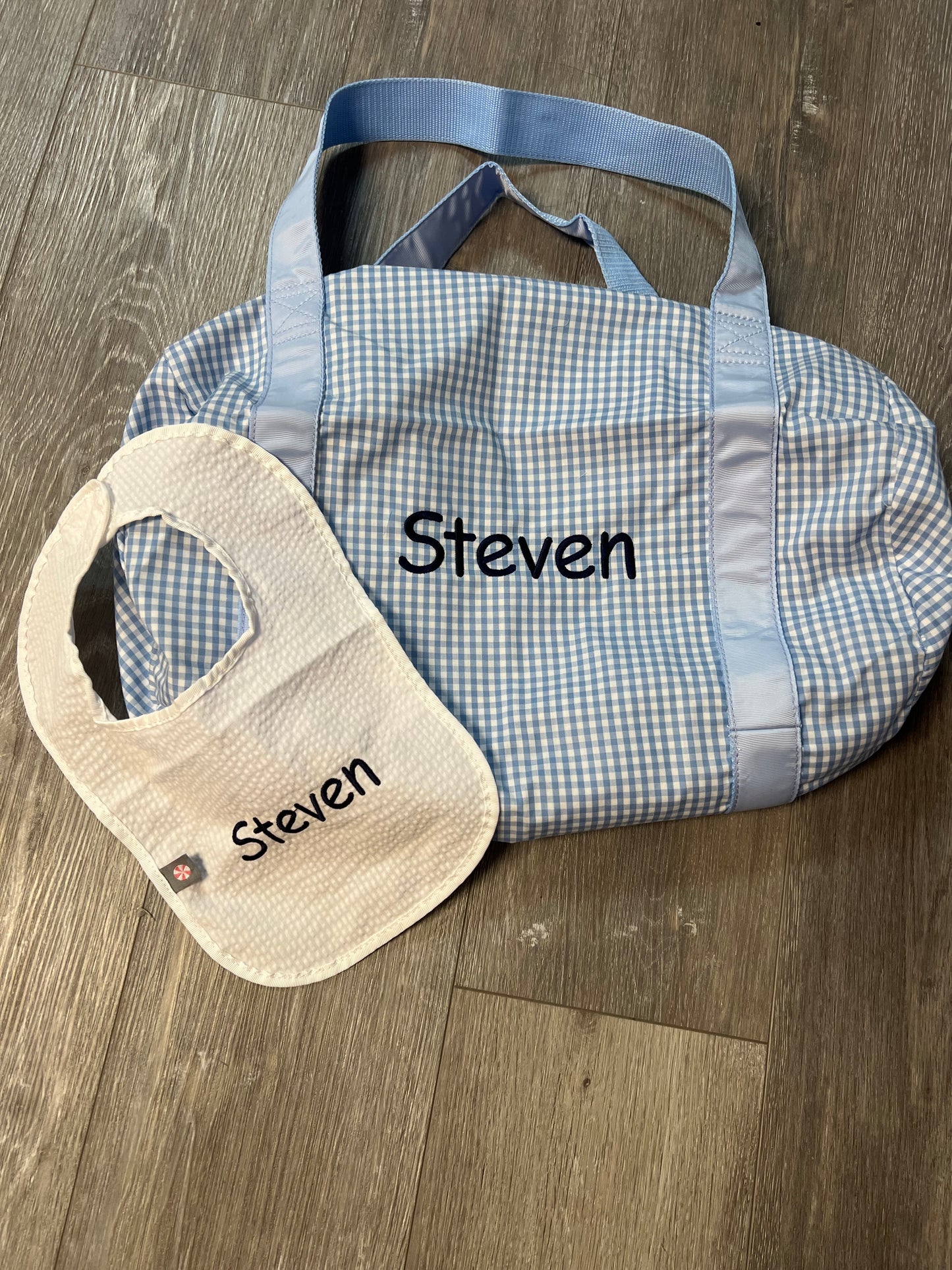 Blue Gingham Duffel