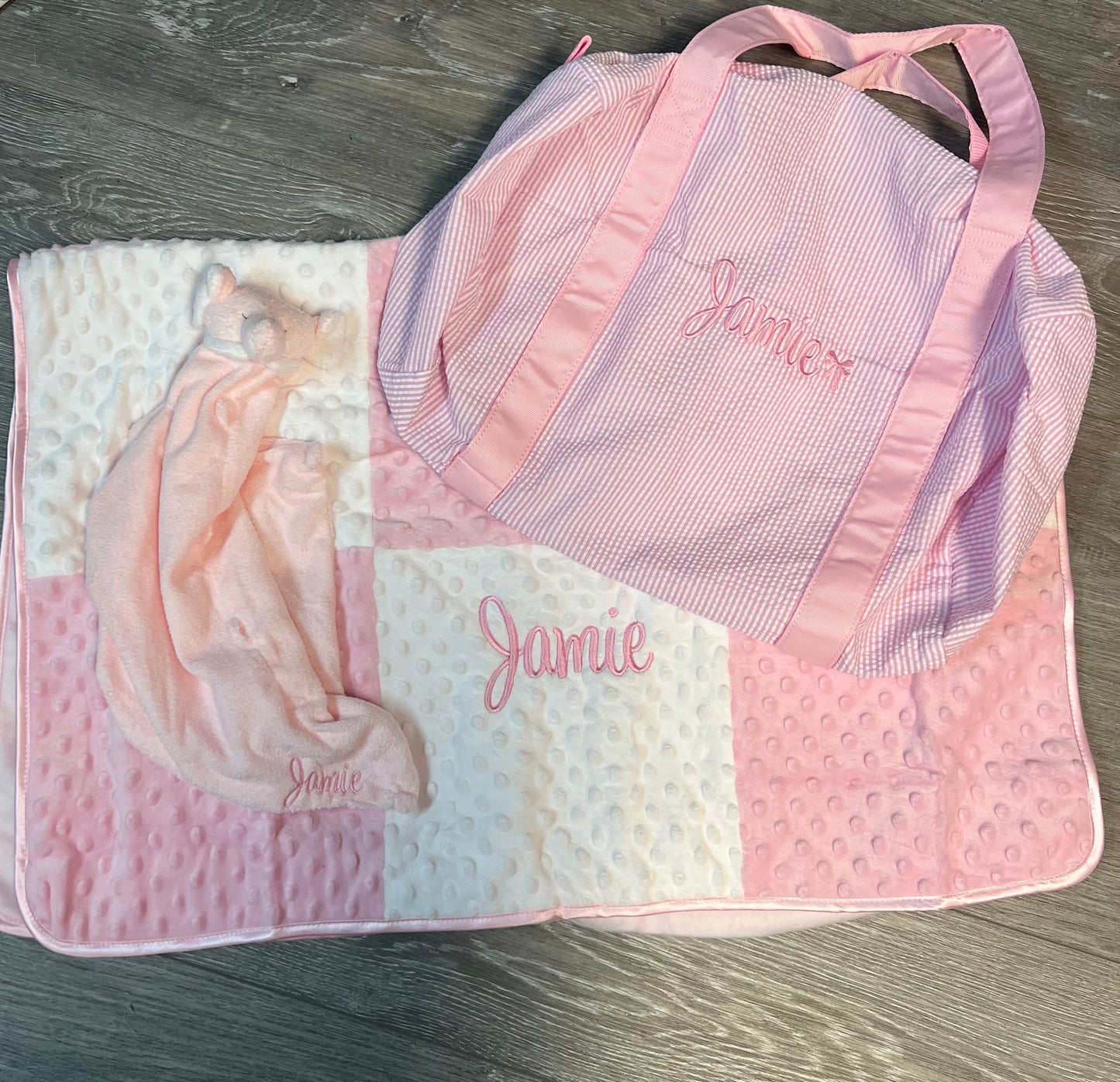 Pink Seersucker Duffel