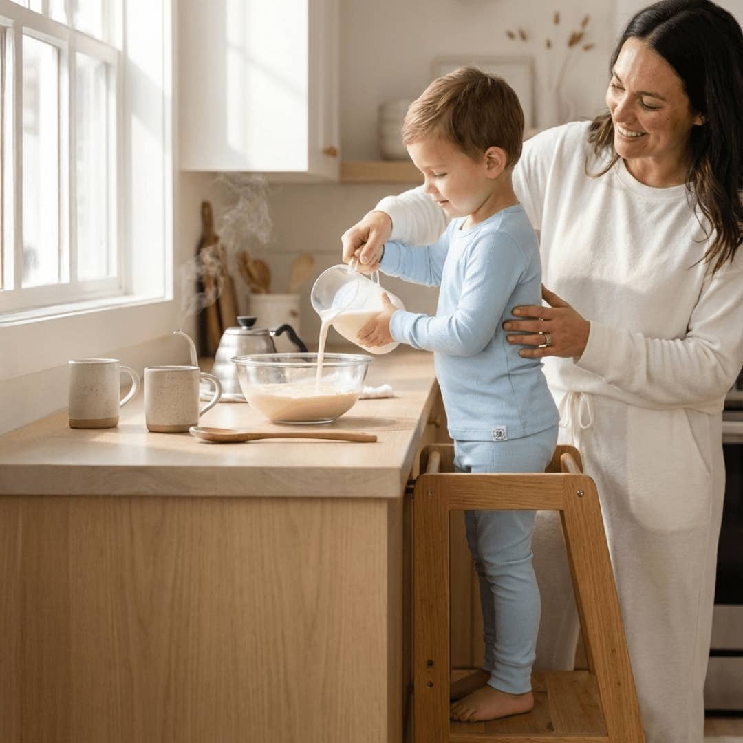 Sweet Bamboo Bashful Blue Ribbed Pajamas