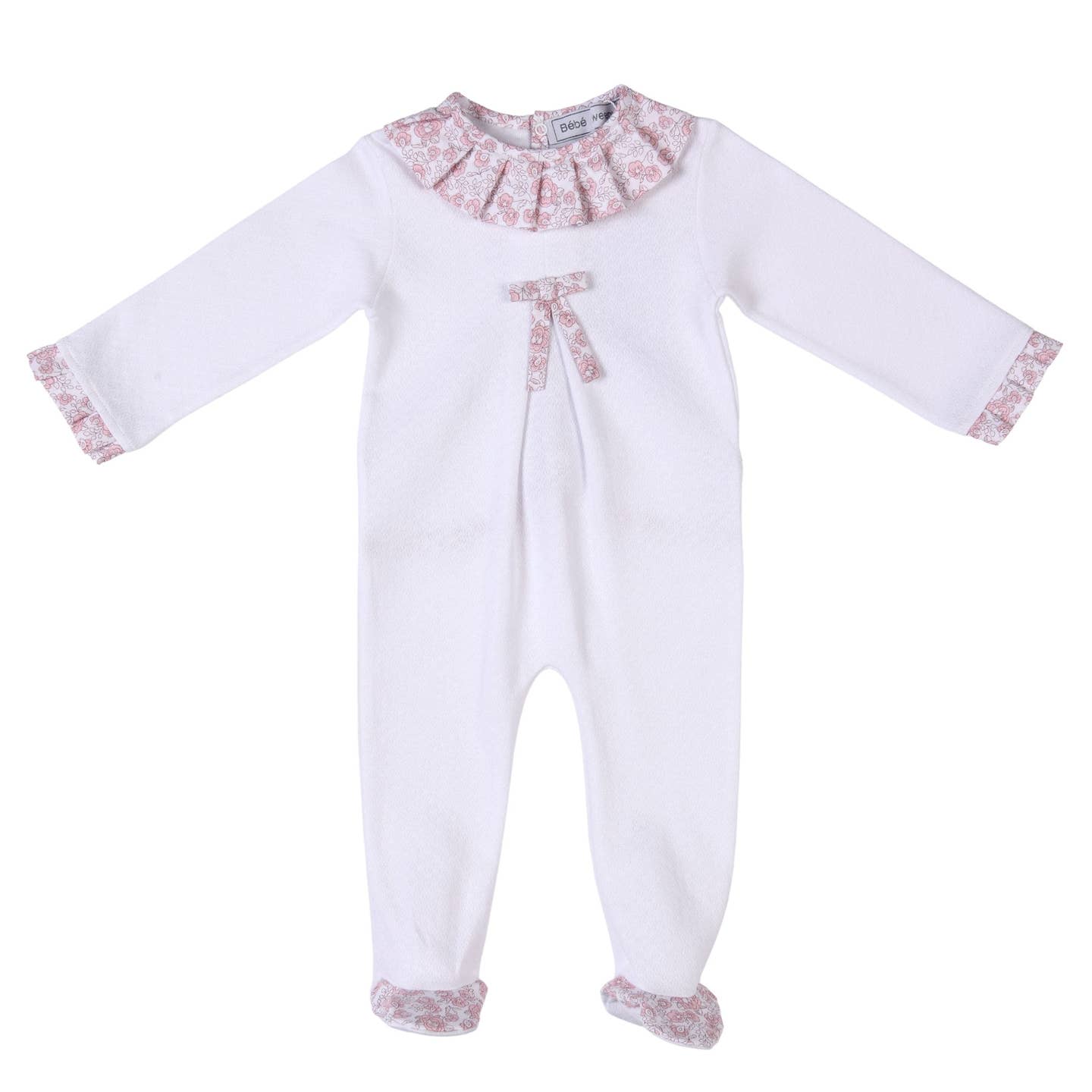 White Floral Collar Onesie