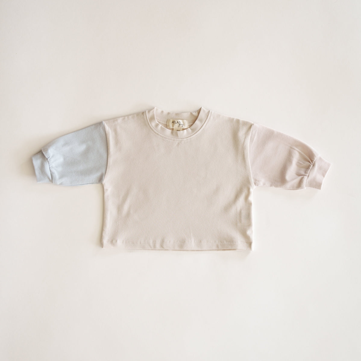 Cream Color Block Sweatshirt