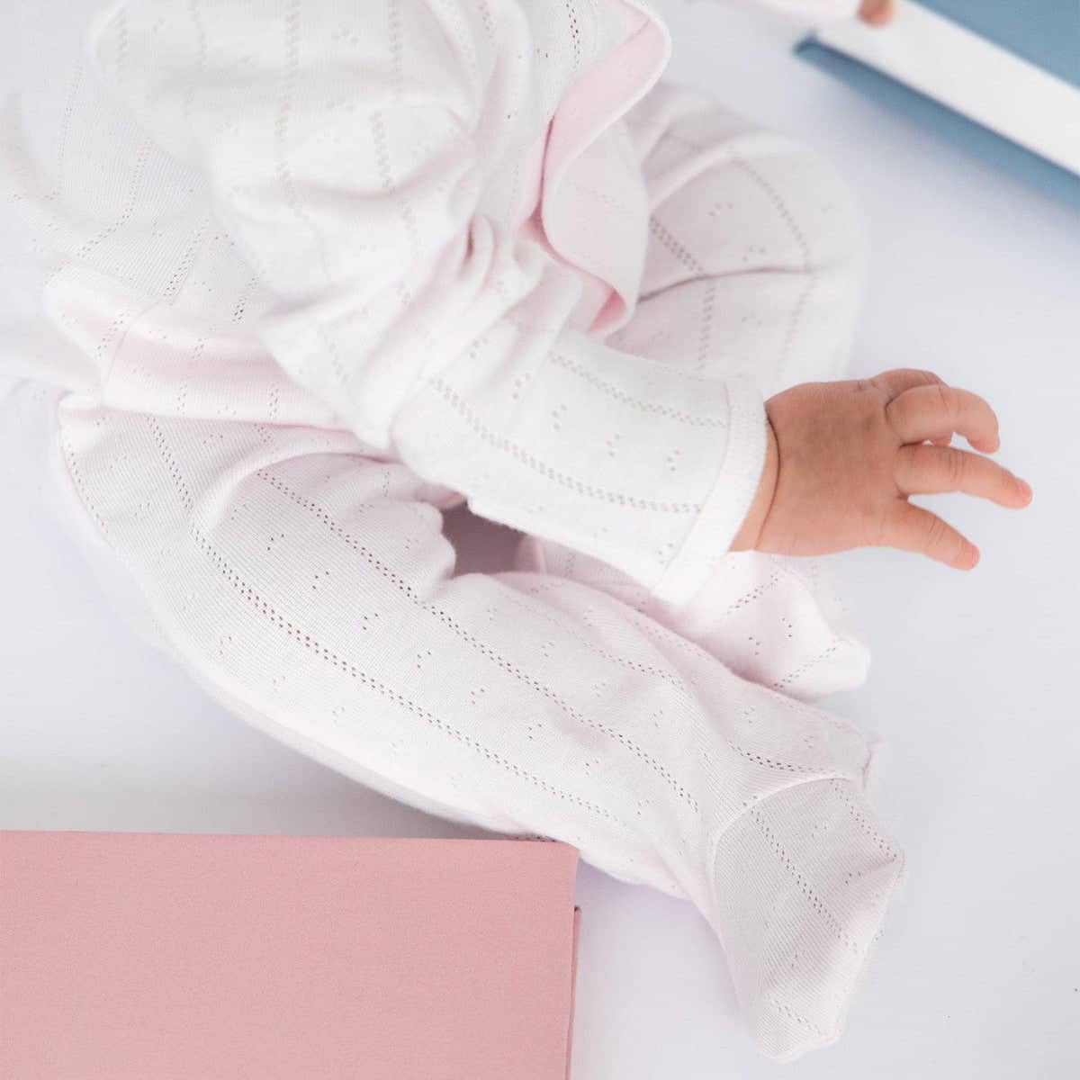 Magnetic Me Pink Lines Pointelle Onesie