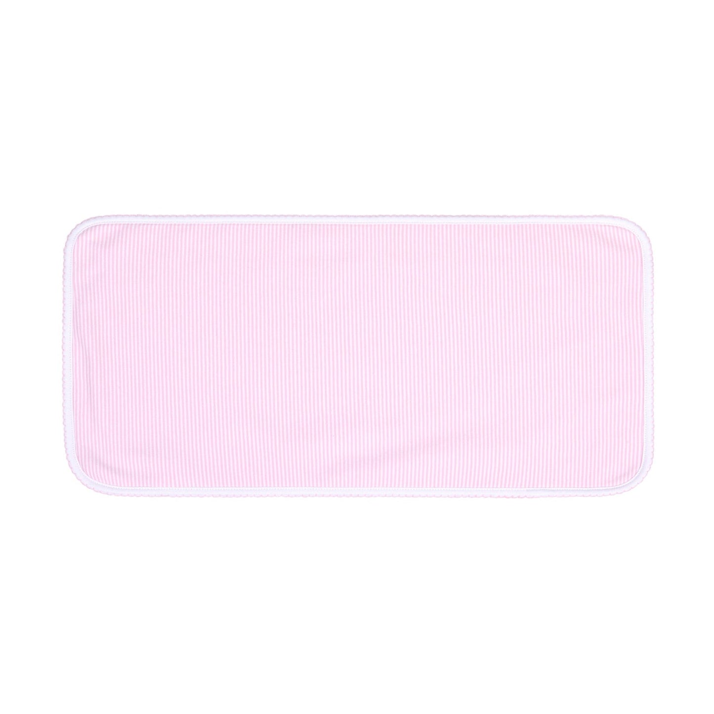 Magnolia Pink Mini Stripes Bib and Burp Cloth Set