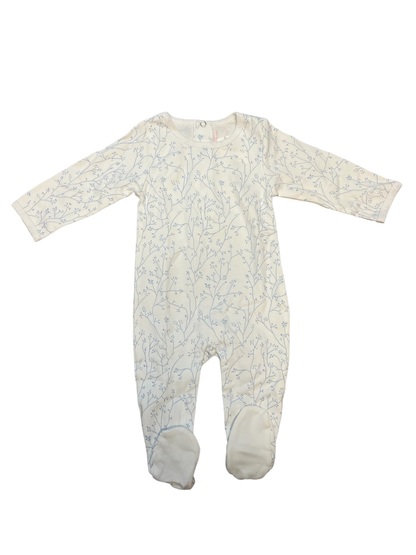 Baby Girls Blue Floral Onesie