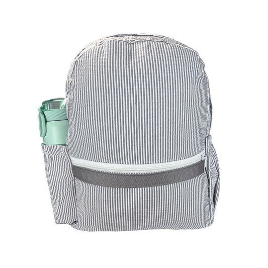 Grey Seersucker Backpack