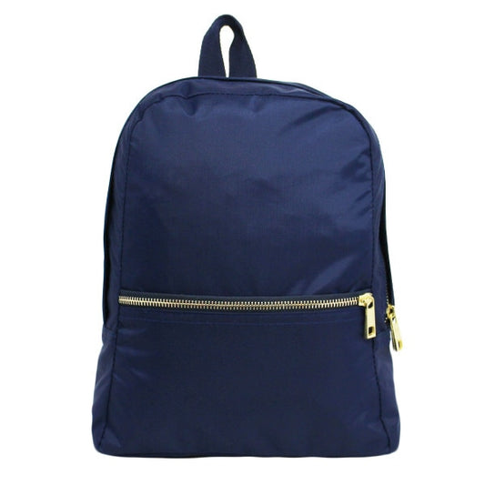 Navy Nylon Brass Mini Backpack