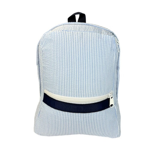 Navy And light Blue Seersucker Mini Backpack