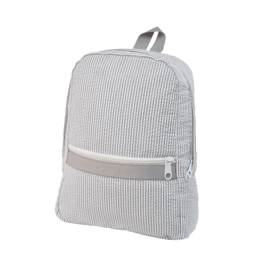 Grey Seersucker Mini Backpack