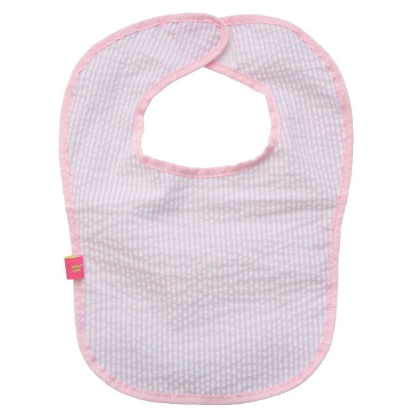 Pink Seersucker Bib