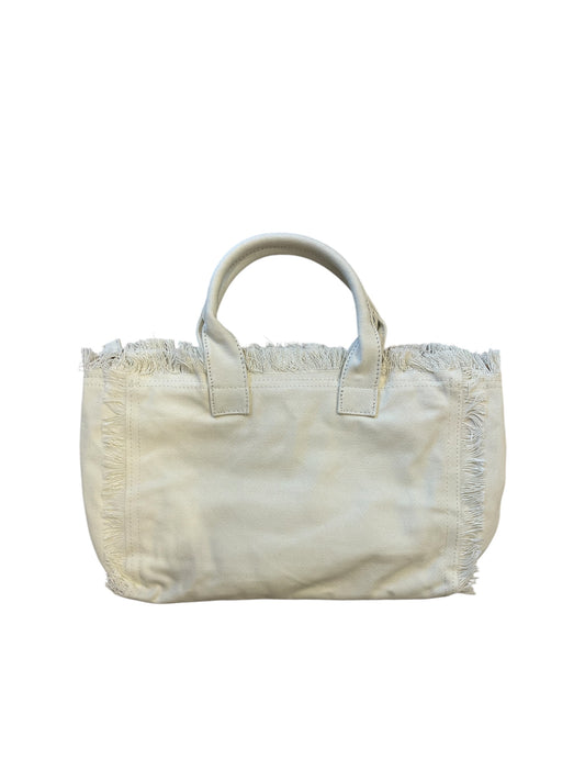 White Canvas Fringe Beach Bag