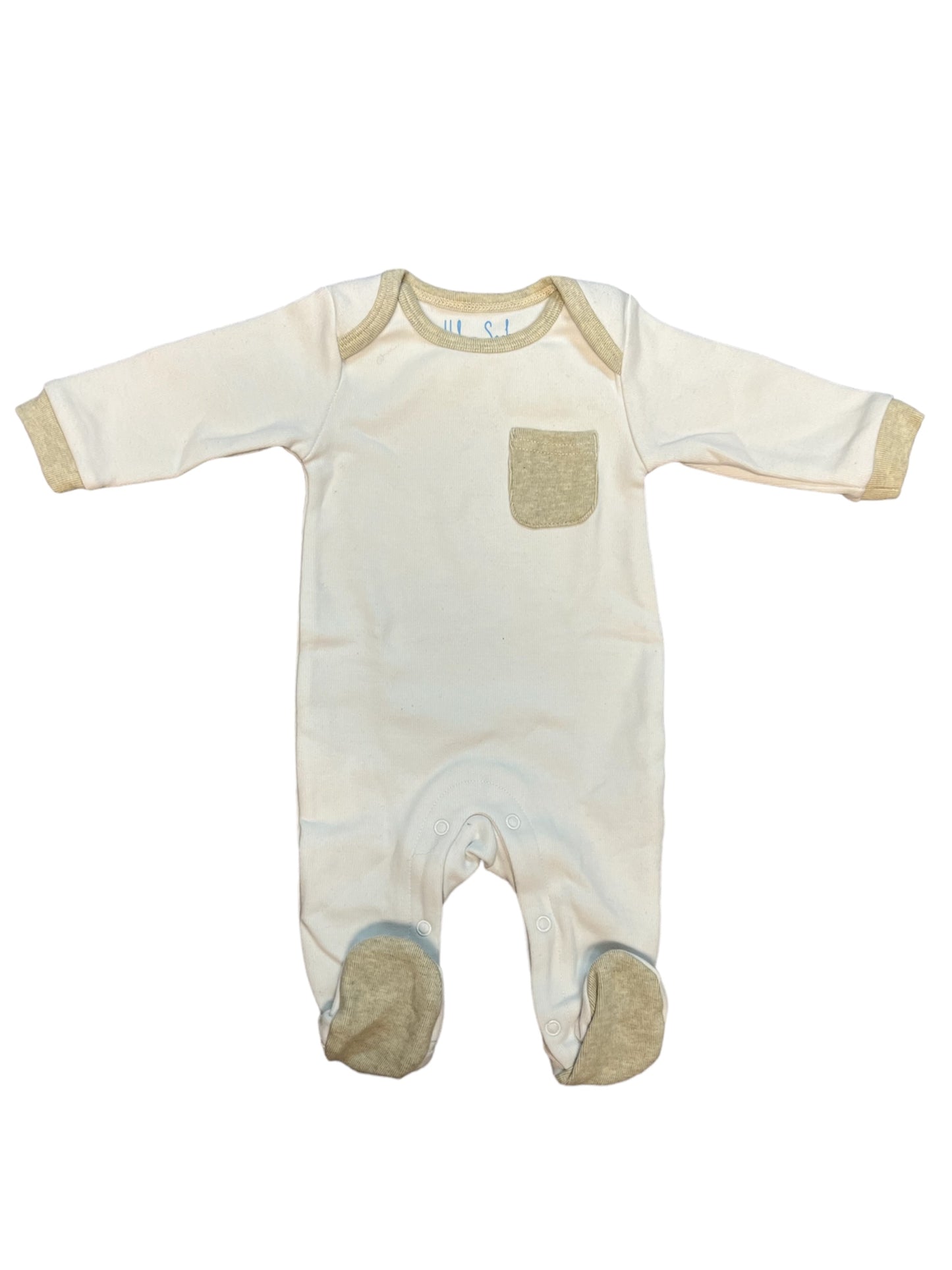 Baby Boys Oatmeal Pocket Onesie