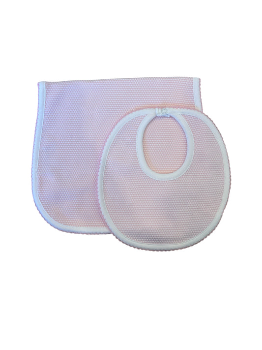 Pink Bubble Bib and Burp Cloth Set