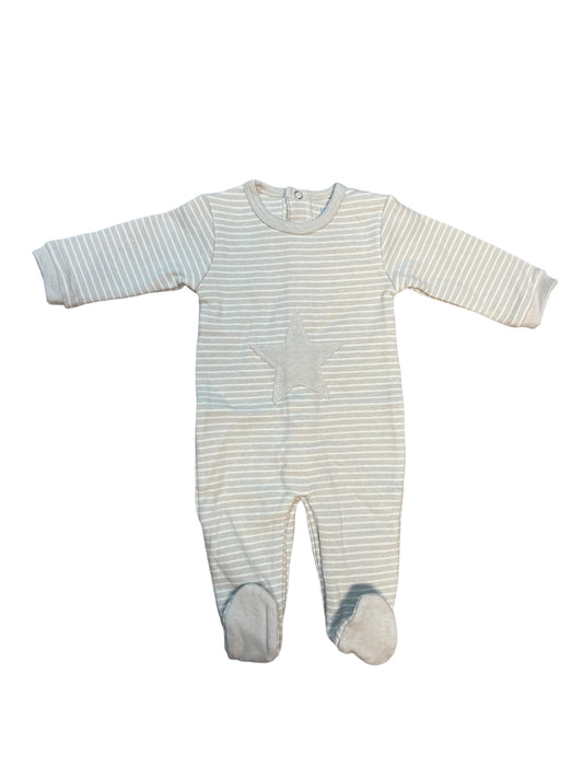 Baby Boys Grey Sripe Star Onesie