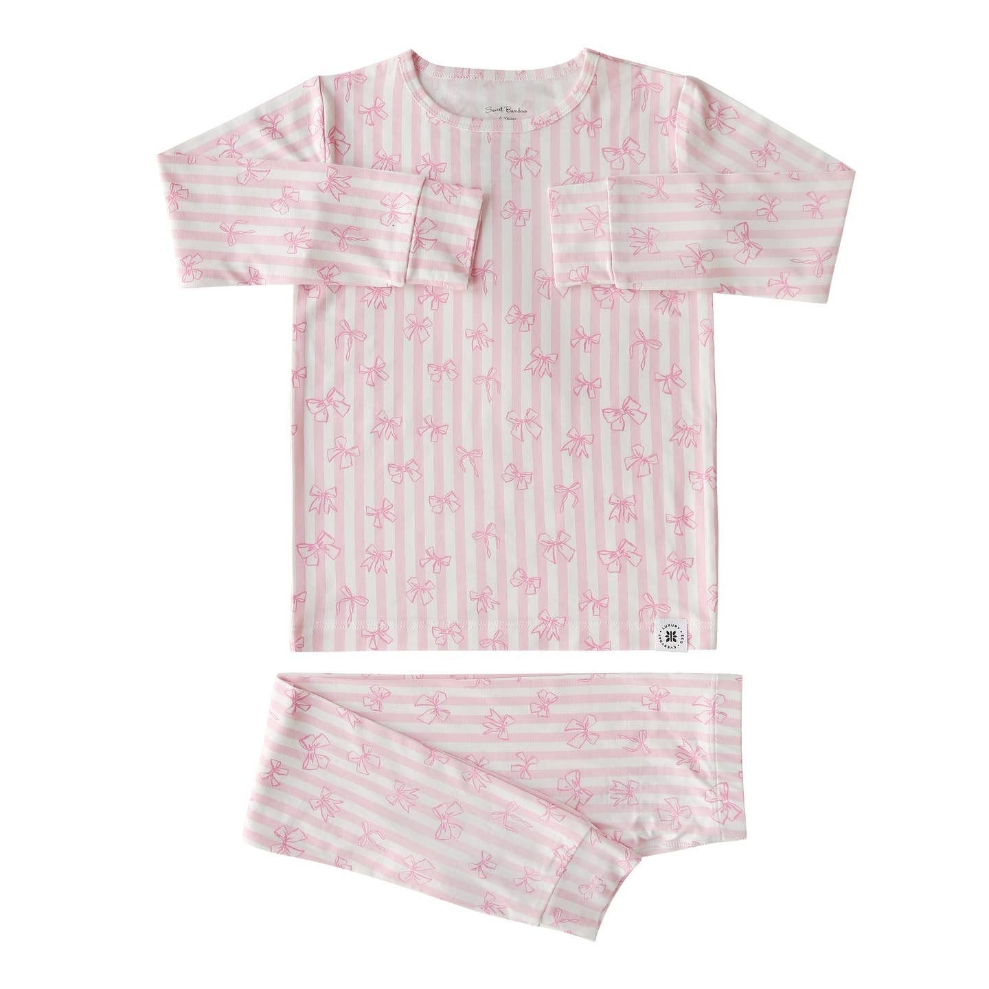 Sweet Bamboo Tie the Knot Striped Bow Pajamas