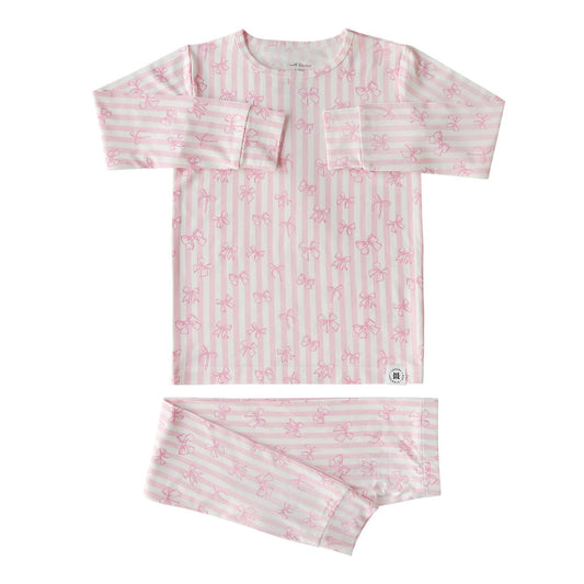 Sweet Bamboo Tie the Knot Striped Bow Pajamas