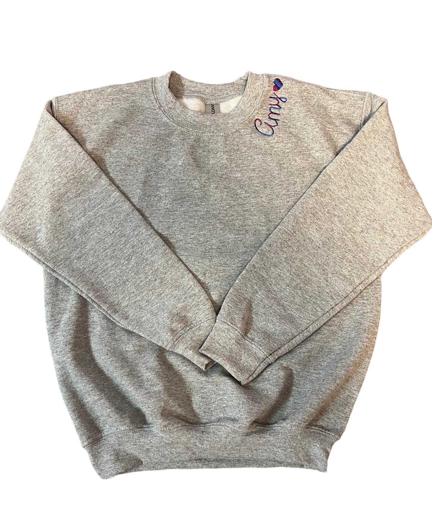 Heather Grey Youth Sweatshirt with Name