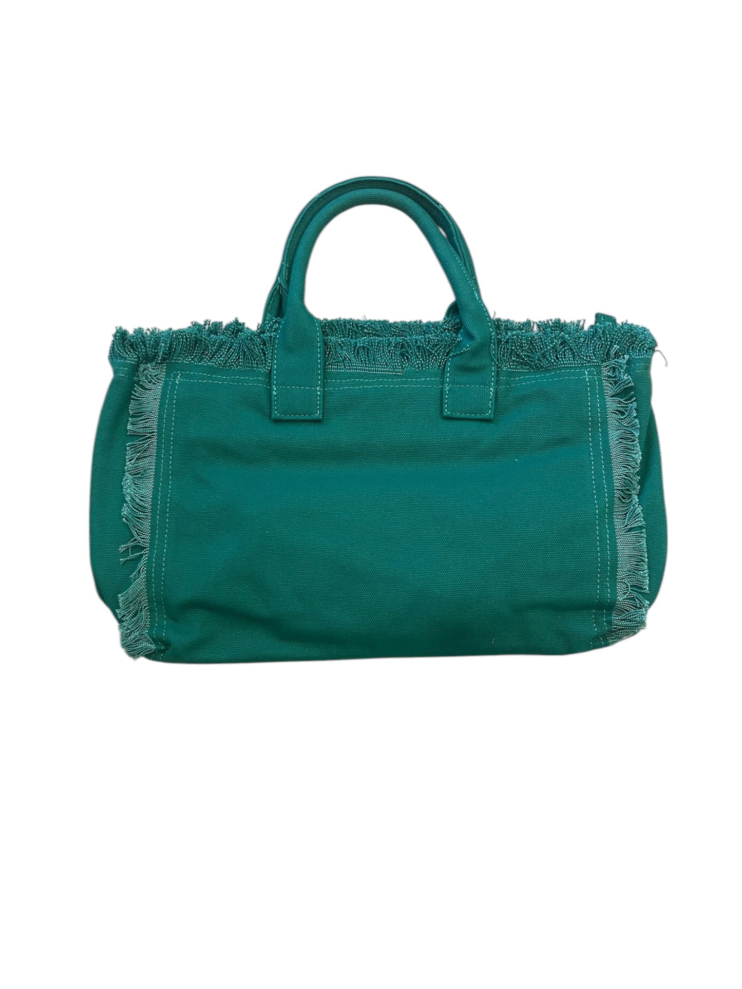 Green Canvas Fringe Beach Bag