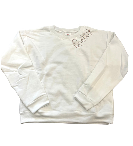 White Toddler Personalized Sweatshirt