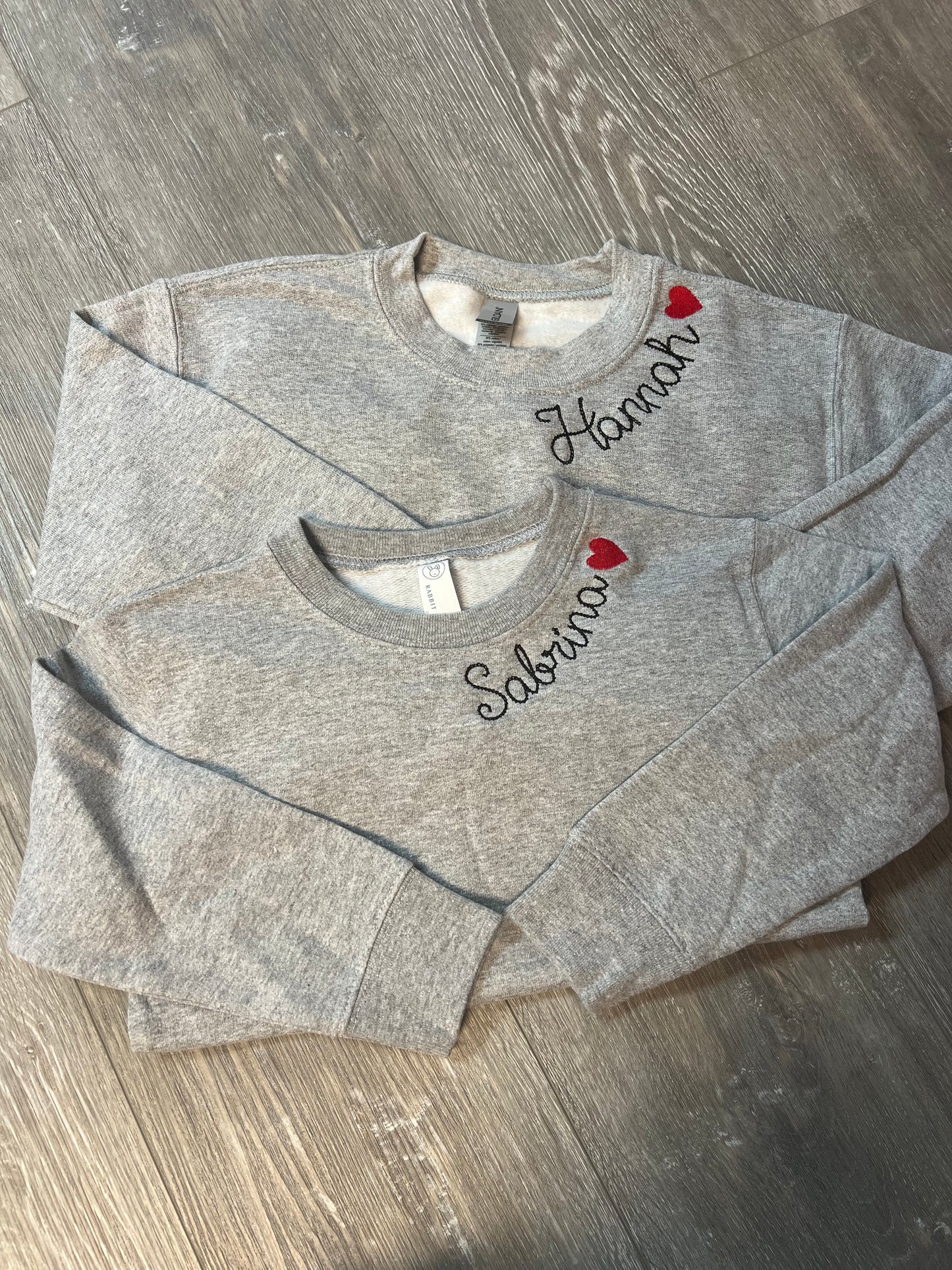 Heather Grey Youth Sweatshirt with Name