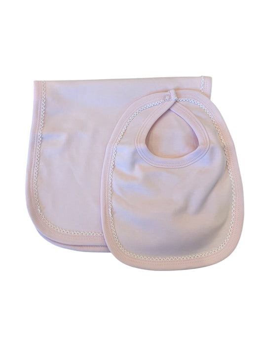 Pink Bib and Burpcloth Set