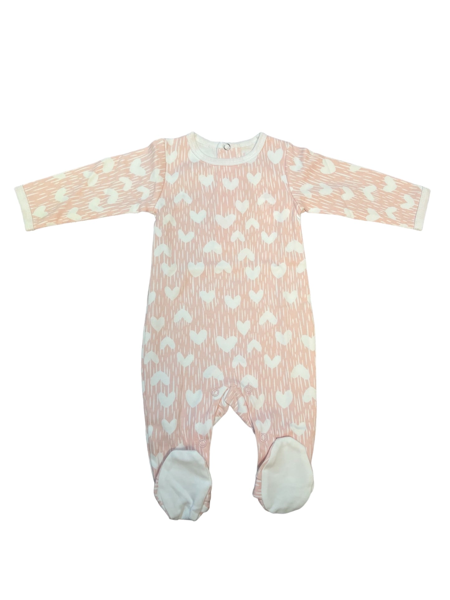 Baby Girls White Heart Onesie