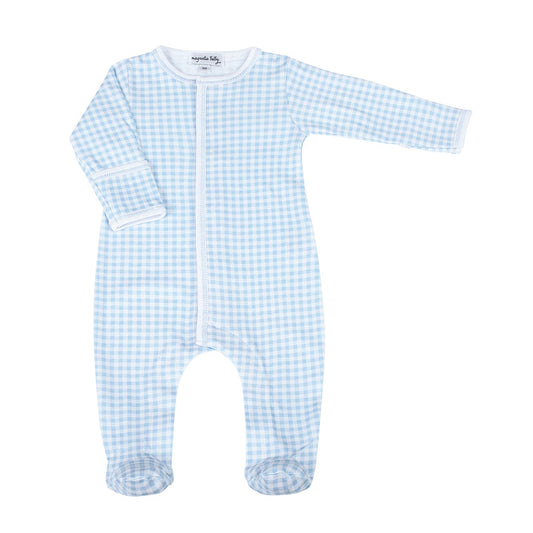 Magnolia Blue Mini Checks Onesie