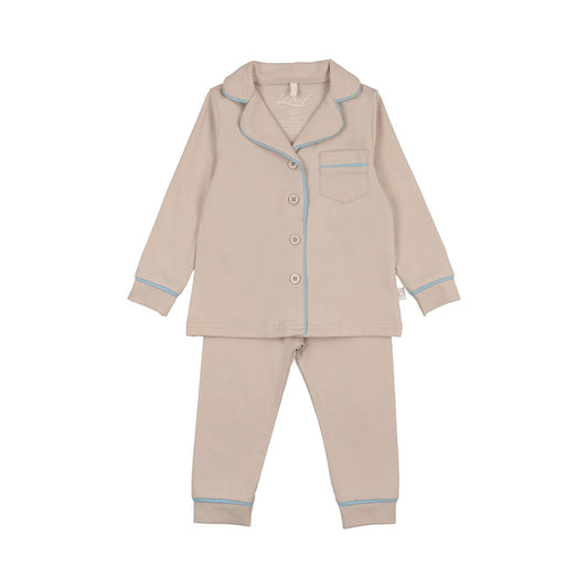 Blue Trim Grandpa Button Down Pajamas