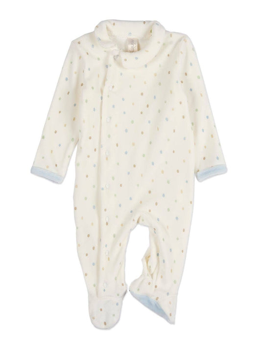 Mini Moi Playful Dots Velour Onesie